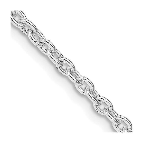 Kazi Luxury Sterling Silver Rhodium-plated 2.75mm Cable Chain